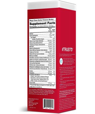Detoxify Mega Clean NT Herbal Cleanse 32oz - Professionally Formulated Herbal Detox Drink with MetaBoost - Tropical Flavor - Buy Online on GoSupps.com