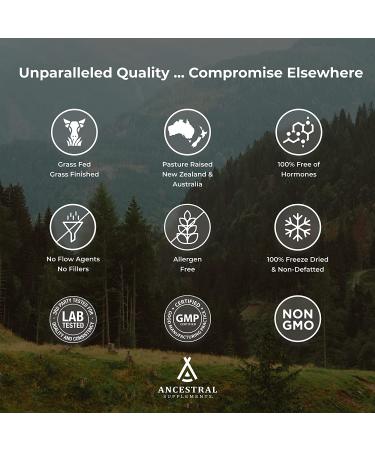 Ancestral Supplements Grass Fed Beef Intestines & Stomach (Tripe) 3000mg - Digestion Support Gut Health Non-GMO 180 Capsules - Buy Online on GoSupps.com