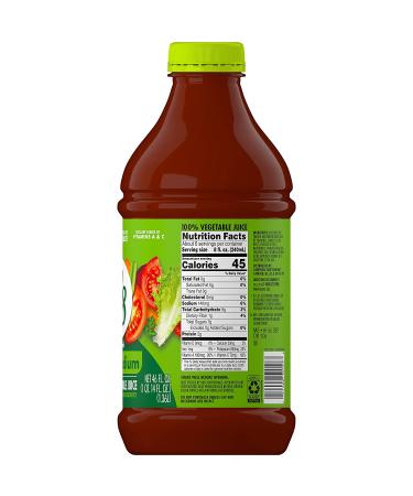 V8 Low Sodium Original Vegetable Juice 46 FL OZ Bottle (Pack of 6) - 100% Vegetable Blend with Tomato Juice - Buy Online on GoSupps.com