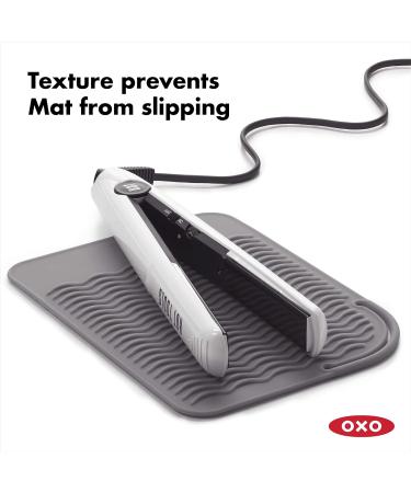 OXO Good Grips Heat Resistant Silicone Travel Mat for Curling Irons & Flat Irons - Gray | International Shipping Available - Buy Online on GoSupps.com