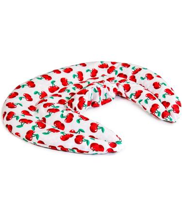 2-in-1 Neck Pillow with Stand-Up Collar - Cherry-White Linseed Heat & Cold Therapy - Buy Online on GoSupps.com