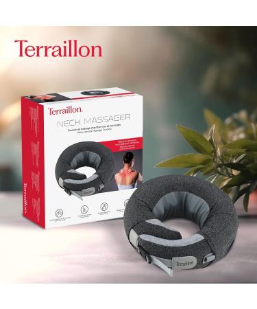 Terraillon Neck Massage Cushion - Relaxing Neck Massager with 3 Speeds Heating Adjustable Belt & USB-C | Stress Relief & Comfort - Buy Online on GoSupps.com