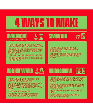 Kreatures of Habit Apple Cinnamon Meal One: Overnight & Instant Superfood Protein Meal Replacement | 30g Plant Based Protein | Gluten Free Dairy Free | Pack of 7 - Buy Online on GoSupps.com