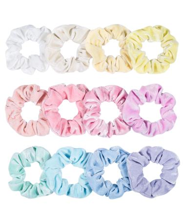 Whaline Macaron Theme Hair Scrunchies  Big Size Ice Cream Color Elastic Scrunchy Bobbles Velvet Hair Bands Soft Hair Ties Hair Accessories for Girls  Women (12 Colors) - Buy Online on GoSupps.com