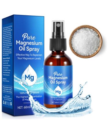 Magnesium Oil Spray Pure Magnesium Oil for Feet 100% Natural & Organic Magnesium Spray Glass Bottle Easy to Absorb & Use Topical Magnesium Spray (2 Fl Oz Pack of 1) 2 Fl Oz (Pack of 1)