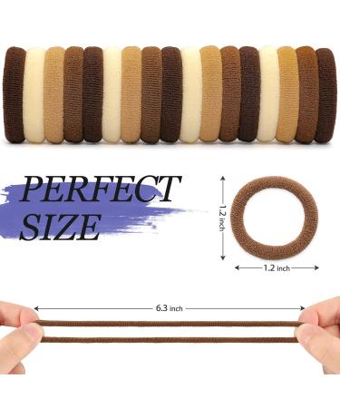 100PCS Brown Cotton Hair Ties - Seamless Thick Elastic Ponytail Holders for Women Kids & Babies | No Crease No Damage - Buy Online on GoSupps.com