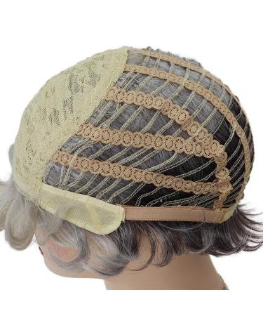GNIMEGIL Short Curly Gray Wig for White Women - Golden Girls Costume Elderly Synthetic Wig - Buy Online on GoSupps.com