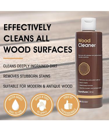 Furniture Clinic Wood Cleaner 250ml - Restore & Clean Wooden Surfaces with Ease - Remove Wax, Polish, Grease & Grime - Pack of 1 - Buy Online on GoSupps.com
