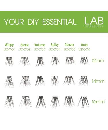 LAB Extensions DIY False Eyelashes | Sleek Style Cluster Lashes - Salon-Quality Invisible Band Soft & Reusable Cruelty-Free in 3 Lengths - Buy Online on GoSupps.com