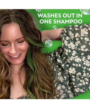 Fun In by Sun In Temporary Hair Color Green - Easy Brush Applicator Washes Out in One Shampoo Gluten-Free Paraben-Free Alcohol-Free Cruelty-Free - Buy Online on GoSupps.com