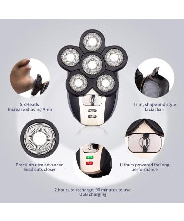 SAILHOME Electric Razor for Men | 5 in 1 Bald Head Grooming Kit | Cordless Waterproof USB Rechargeable Shaver - Wet & Dry Use Gray - Buy Online on GoSupps.com