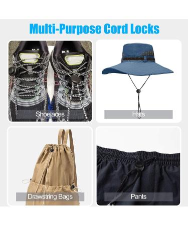 AQRINGO Plastic Cord Locks Double Hole Spring Toggle Stopper - 10Pcs Black | For Shoelaces, Drawstrings, Paracord, Bags, Clothing & More - Buy Online on GoSupps.com