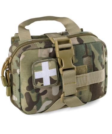 LIVANS Tactical EMT Pouch, Rip Away Molle Medical Pouches IFAK Tear-Away First Aid Kit Emergency Survival Bag for Travel Outdoor Hiking CP Camo