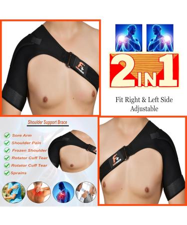 Adjustable Shoulder Support Brace for Torn Rotator Cuff | Pain Relief & Stability Wrap for Men & Women - Fits All Sizes L-XL-2XL - Buy Online on GoSupps.com