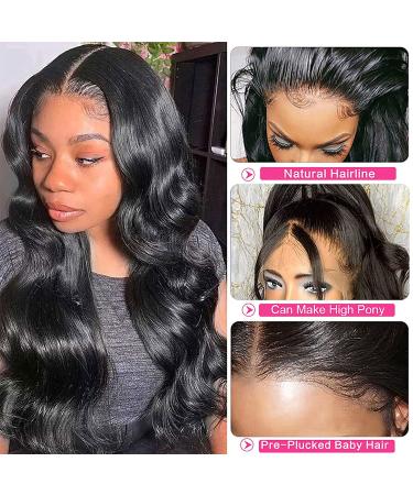 ZILING Brazilian Body Wave 4x4 Lace Closure Wig 16 Pre Plucked 150% Density - Natural Color Human Hair for Black Women - Buy Online on GoSupps.com