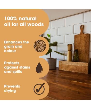 Furniture Clinic Pure Tung Oil - Non-Toxic Food Grade Water Resistant Finish for Wood - Ideal for Indoor & Outdoor Surfaces - 17oz - Buy Online on GoSupps.com