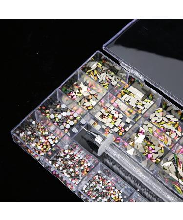 Nail Rhinestones Kit Nail Kit Glass Rhinestones Nail Art Rhinestones Kit Colorful Nail DIY Rhinestones with Rhinestone Picker for Household - Buy Online on GoSupps.com