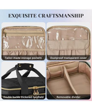 BAGMIND 3-Layer Nail Polish Organizer Case with Detachable Compartment - Portable Black Nail Polish Holder - Buy Online on GoSupps.com