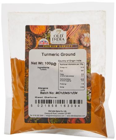 Old India Turmeric Ground 100g 100 g (Pack of 1)