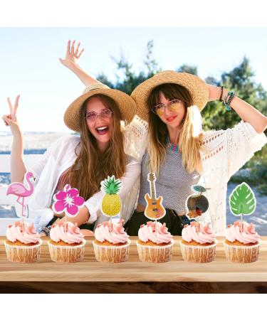 Dohia Tropical Cupcake Toppers Aloha Luau Cupcake Picks Flower Turtle Leaves Flamingo Pineapple Cupcake Decorations for Summer Baby Shower Birthday Wedding Party Cake Supplies D1-XWYHHCP - Buy Online on GoSupps.com