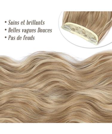 Dirty Blonde with Brown Highlights Clip in Hair Extensions - Long Wavy Full Head Synthetic Fiber Hair Pieces for Women - Buy Online on GoSupps.com