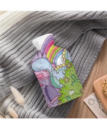 Dinosaur Castle Hot Water Bottle with Plush Cover - Hand Warmer for Adults & Kids | 26.5x15.3cm - International Shipping - Buy Online on GoSupps.com