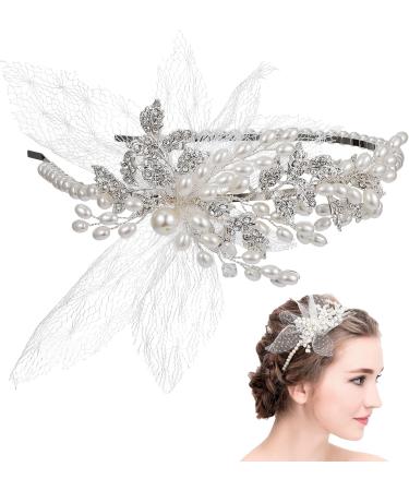 Frcolor Crystal Wedding Headband | Pearl Flower Hairband Tiara | Bridal Hair Accessories - Shop Internationally - Buy Online on GoSupps.com