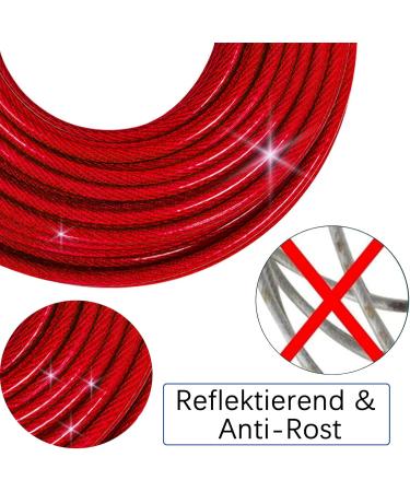 Hofleine 9m Tie Out Cable for Dogs | Shock-Damping Spring | Medium & Large Dogs | Outdoor Camping & Park Use - Red - Buy Online on GoSupps.com