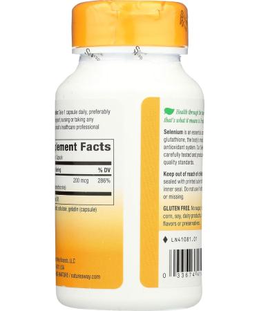 Nature's Way Selenium 200mcg 100 Capsules - Essential Antioxidant Supplement - Buy Online on GoSupps.com