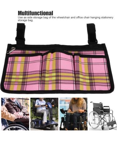 Hanging Pouch Wheelchair Multipocket Wheelchair Accessories Rollator Organizer Multifunctional for Wallet Sundries(Rose Red Check) - Buy Online on GoSupps.com