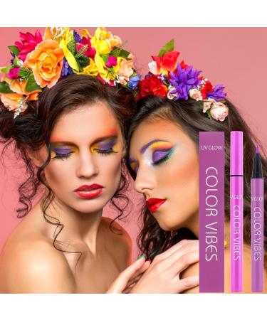 Neon Liquid Eyeliner - Colorful Waterproof Smudge-Proof Neon Liquid Eyeliner - Colorful Eyeliner for Halloween Parties Eye Face Body Paint Makeup Shakven Purple D - Buy Online on GoSupps.com
