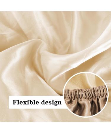 WEIPAO Silk Satin Bonnet - Large Double Sided Reversible Hair Wrap for Curly Hair - Coffee + Champagne - Buy Online on GoSupps.com