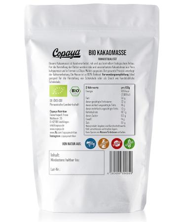 Copaya Organic Cocoa Mass - Raw Food Quality Peruvian Cocoa Paste (3 x 1000g) | Premium Criollo Beans - Buy Online on GoSupps.com
