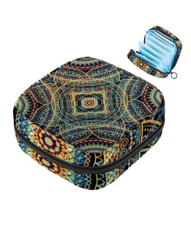 Portable women's binding-up bags menstrual cup bags feminine menstrual pads bags for teenage girls tampons for the first period boho mandalas flower pattern vintage