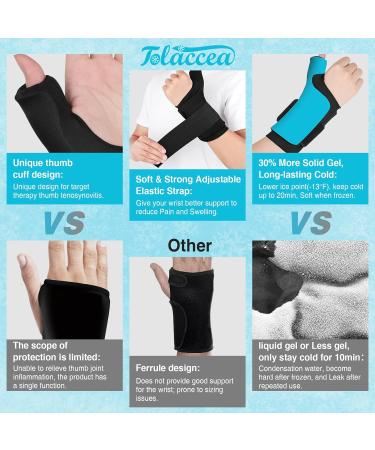 Tolaccea Thumb Wrist Ice Pack - Hot & Cold Therapy for Pain Relief, Arthritis, Carpal Tunnel, Injuries - Reusable Soft Gel Pack - Buy Online on GoSupps.com
