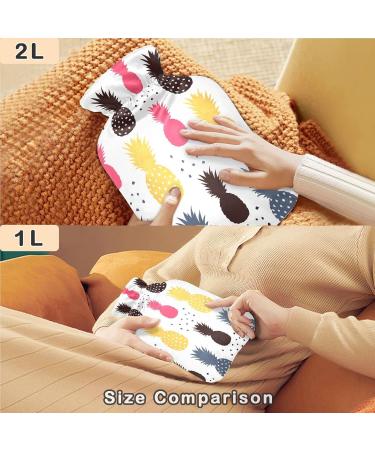 Naanle Cartoon Pineapple Water Bottle - 1L Hot Water Bottle for Bed Hand/Foot Heat Pain Relief & Cold Therapy Ideal for Home & Travel - Buy Online on GoSupps.com