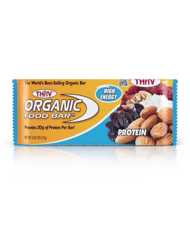 Protein Bar Perfect On-The-Go Food 22 Grams of USDA Organic Vegan Protein (Pack of 12 2.6 oz)