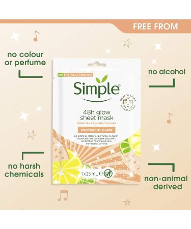 Simple Protect 'N' Glow Sheet Mask 48h Glow 1 mask - Buy Online on GoSupps.com