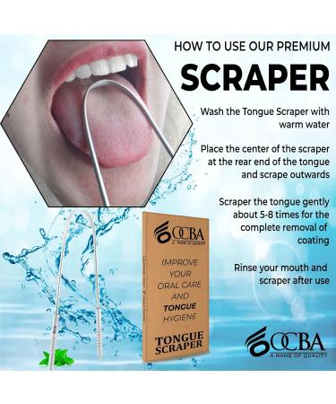 OCBA Tongue Scraper for Oral Health Natural Silver Tongue Cleaner Rustproof Use After Toothbrush for Fresh Breath Stainless Steel (1 Pack) (1 Pack) - Buy Online on GoSupps.com