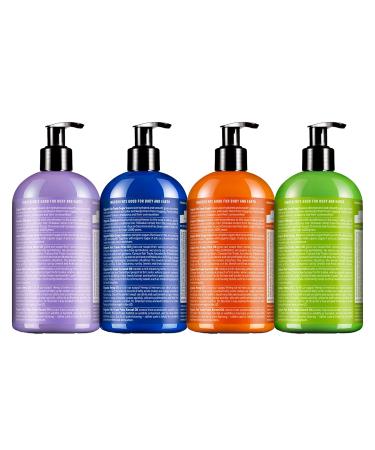Dr. Bronner's Organic Sugar Soap Variety Pack (12 oz) - Lavender, Peppermint, Tea Tree & Lemongrass - 4-in-1 Soap for Hands, Body, Face & Hair - Organic Oils, Sugar & Shikakai Powder - Cleanses, Moisturizes & Nourishes - Buy Online on GoSupps.com