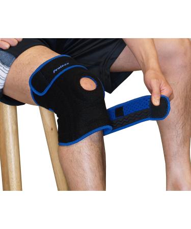 Protexx Knee Sport Protective Support Brace - Durable Plastic Stays - Black - Ideal for Injury Recovery & Active Lifestyle - Buy Online on GoSupps.com