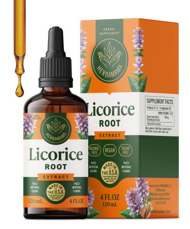 HERBAMAMA Licorice Root Drops - Vegan Immune Respiratory & Digestive Support with Licorice Root Extract - Non-GMO Alcohol & Sugar-Free Liquid Supplement 84-Day Supply 4 Fl Oz (Pack of 1)