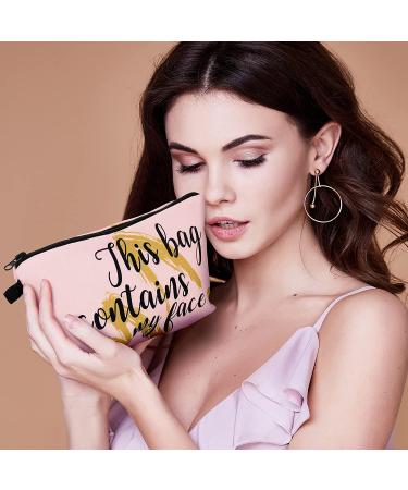 10 Pieces Letters Makeup Bags Cosmetic Pouch Travel Organizer Toiletry Bag - Gold & Pink Style for Women Girls - Perfect Christmas Gift - Buy Online on GoSupps.com