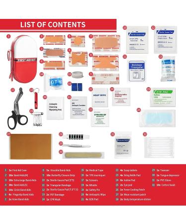 101-Piece All Purpose First Aid Kit Gift | Waterproof Eva Case | Ideal for Workplace, Home, Sports, Survival, Driving, Hiking | Red White Color - Buy Online on GoSupps.com