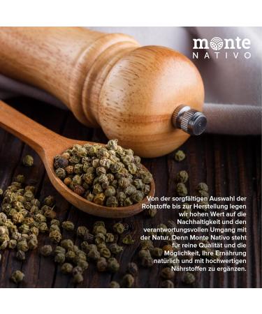 Premium Green Peppercorns 150g - Monte Nativo | Ideal for Pepper Mill | Gently Dried Spices - International Shipping - Buy Online on GoSupps.com