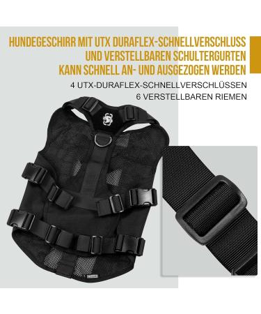 Oneigris No-Pull Dog Harness - Ultra Breathable Adjustable Safety Vest for Large/Medium Dogs - 2 Handles - Black (L: Neck 45-63cm Chest 68-91cm) - Buy Online on GoSupps.com
