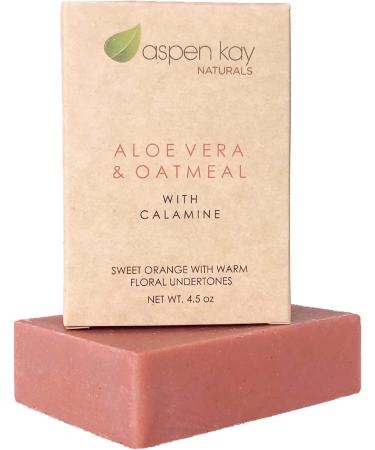 Calamine Soap Bar. With Organic Aloe Vera & Colloidal Oats. Natural Soap With Organic Skin Loving Oil. This Soap Makes a Wonderful and Gentle Face Soap or All Over Body Soap. 4.5 oz Bar (1 Pack) (1 Pack)