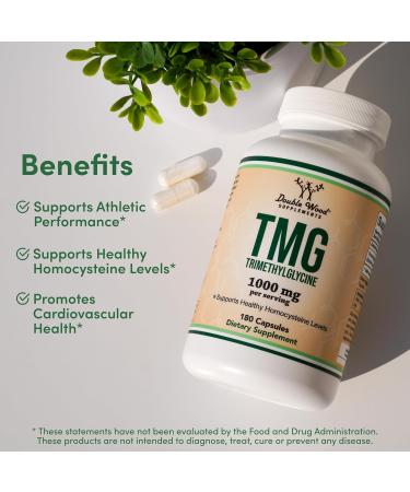 Double Wood Supplements TMG Trimethylglycine Supplement 1,000mg Per Serving 180 Capsules (TMG Supplements for Homocysteine Control) Genuine TMG with Fishy Smell Gluten Free Non-GMO - Buy Online on GoSupps.com