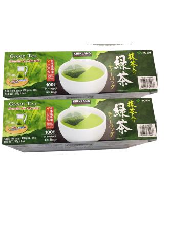 Kirkland Signature Ito En Matcha Blend (Green Tea), 100% Japanese Green Tea Leaves, Box of 100 Tea Bags (Pack of 2 Boxes) 100 Count (Pack of 2)