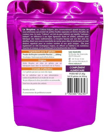 NAKURU | Heather | Balance Range | Made in France | The Phoenix Plant! (90 Vegetable Capsules of 305 mg / Net Weight: 27.5 g) - Buy Online on GoSupps.com